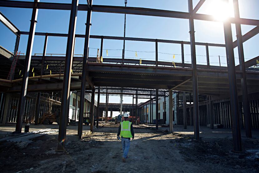 Memorial High School under construction in Frisco ISD will sit vacant for the 2017-18 school...