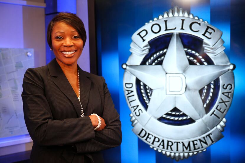 New Dallas Police Chief Renee Hall poses for a photograph at the City Hall in Dallas,...