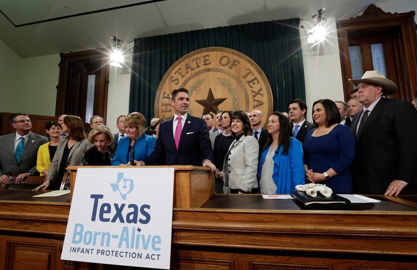 Plano GOP Rep. Jeff Leach, speaking about his proposal to penalize physicians who fail to...