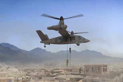 A rendering of Bell Textron's next-generation assault helicopter in action.