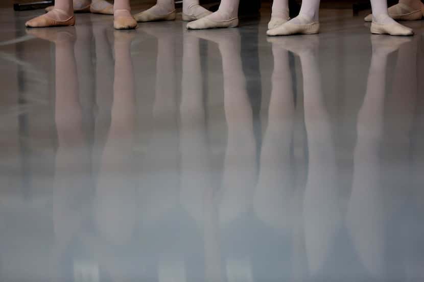 Dancers in a ballet class during the first day of school.