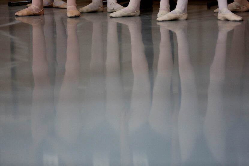 Dancers in a ballet class during the first day of school.