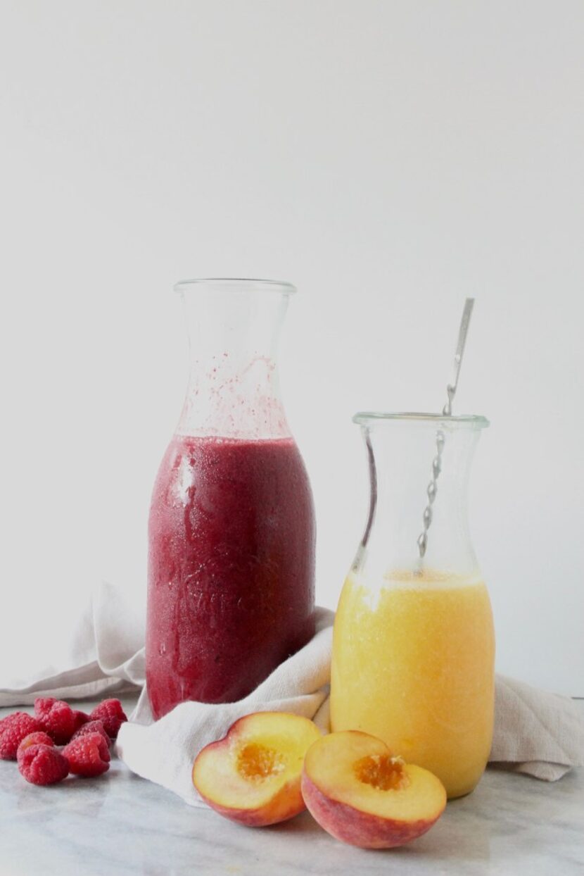 Berry rose slushy and peach grigio slushy 