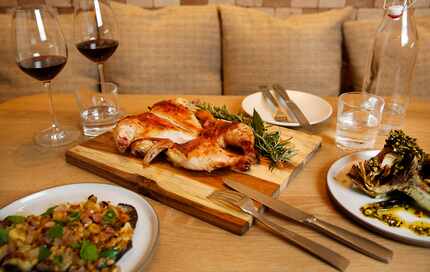 Pollo Intero is one of many wood-fired dishes at Terra, a restaurant inside Eataly at...