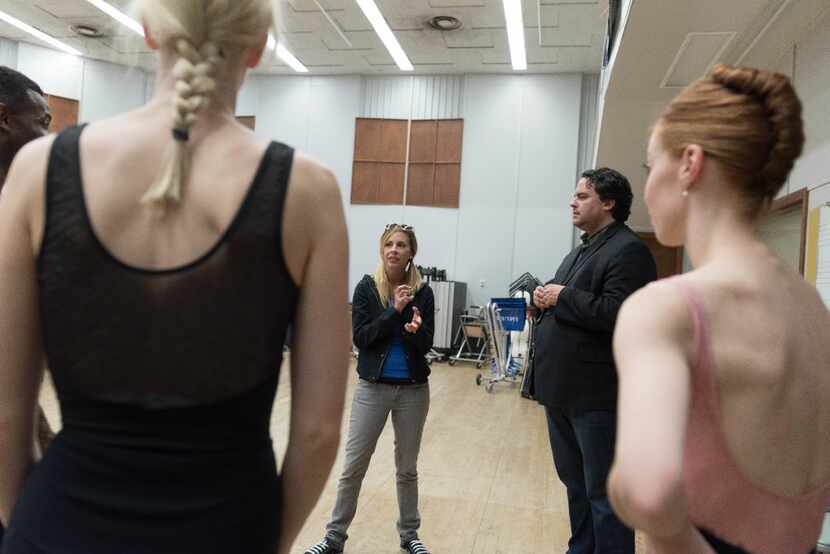 Dallas Neo-Classical Ballet artistic director Emilie Skinner (background left) and Syzygy...