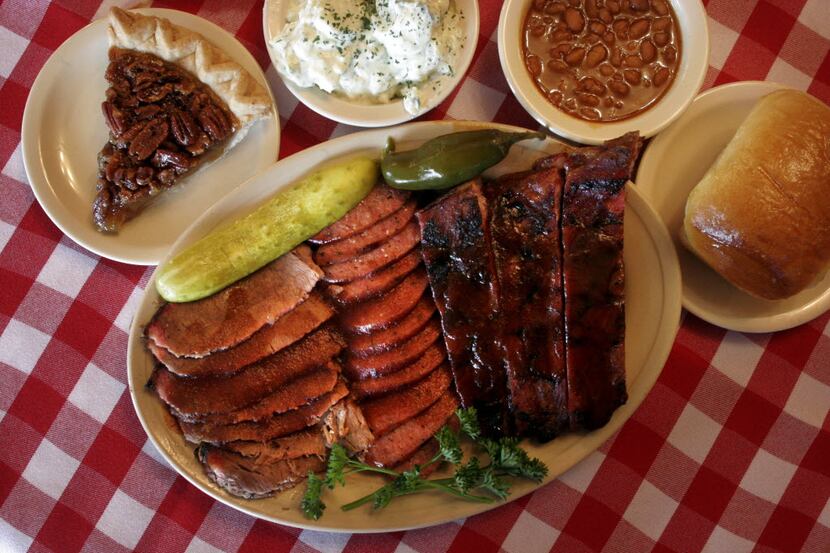 A sampling of fare from Dickey's Barbecue Pit.