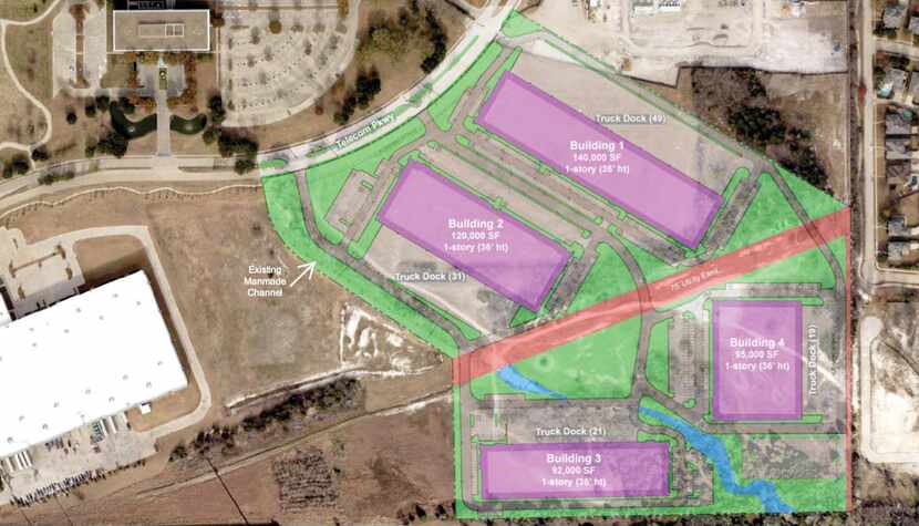 JacksonShaw wants to develop a 4-building industrial park in Richardson.