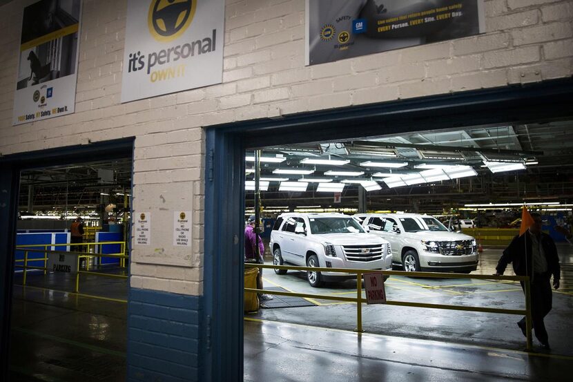 
Vehicles are ready for inspection as they come off the assembly line at the GM Assembly...