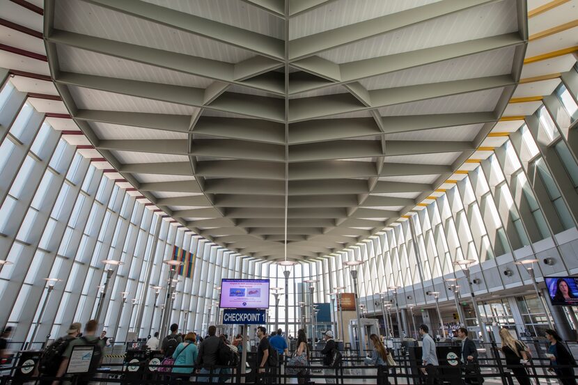 The checkpoint area at the Austin-Bergstrom International Airport.