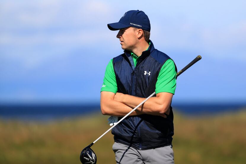 TROON, SCOTLAND - JULY 14:  Jordan Spieth of the United States looks on from the 5th during...
