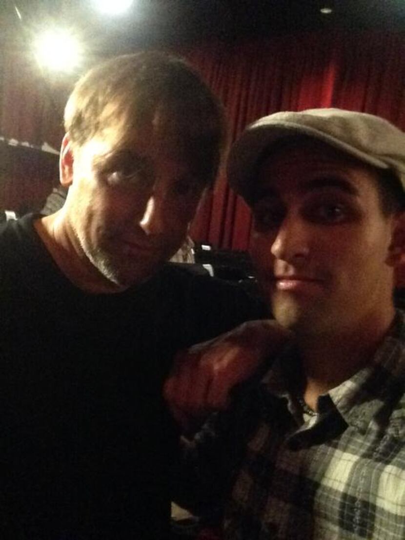 
Tyler (right) of Richardson posed for a selfie with Boyhood director Richard Linklater at a...