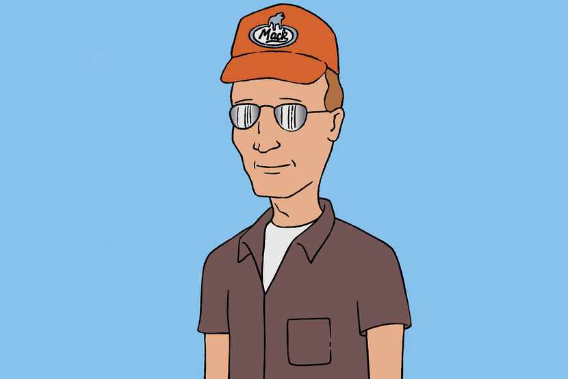An illustration of "King of the Hill" character Dale Gribble, who was voiced by Texas native...
