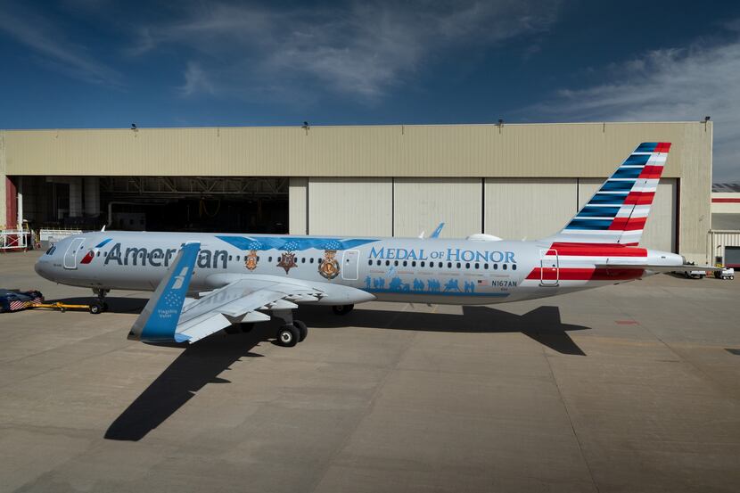 American Airlines' Flagship Valor plane unveiled Thursday at DFW International Airport ahead...