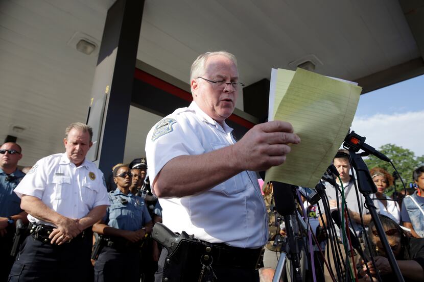 Ferguson Police Chief Thomas Jackson releases the name of the the officer accused of fatally...