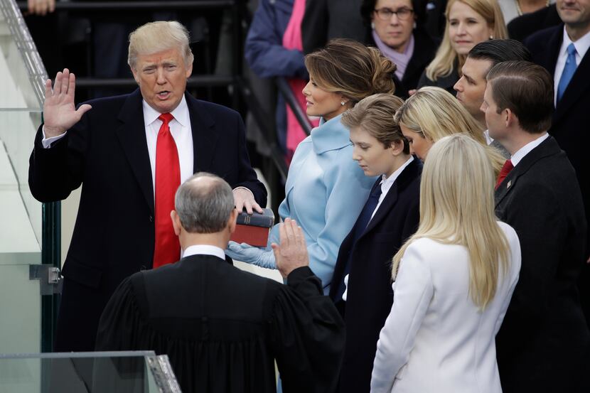 Donald Trump is sworn in as the 45th president of the United States by Chief Justice John...