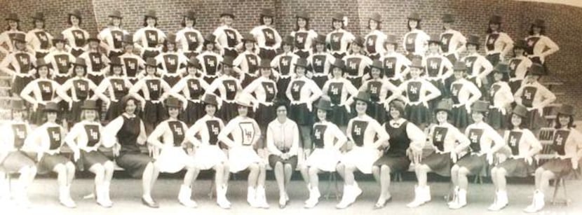 
Members of the 1964-65 Highlandettes drill team pose for a group shot. 
