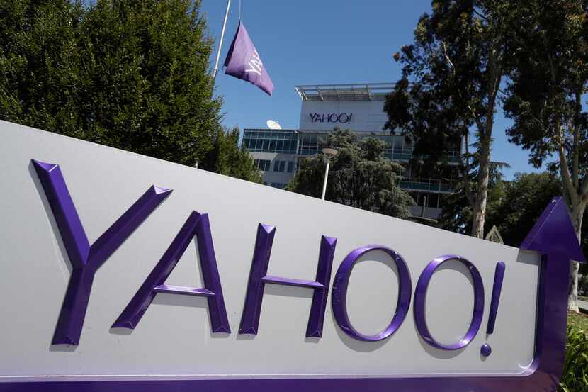 This Tuesday, July 19, 2016, photo shows a Yahoo sign at the company's headquarters in...