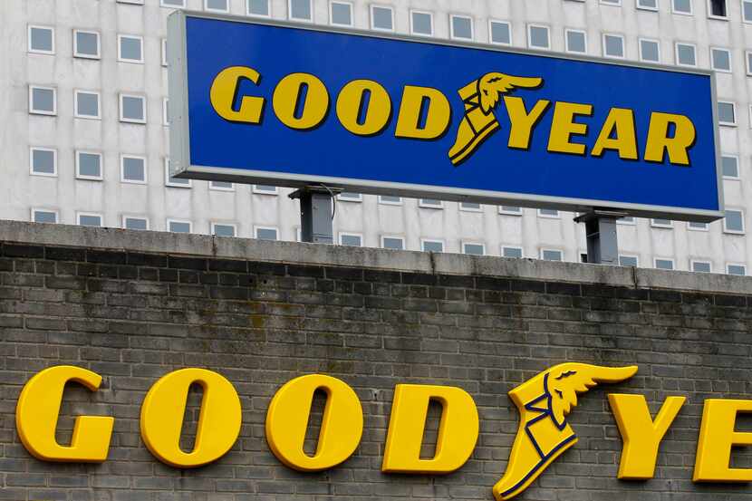 A Goodyear sign is displayed in Philadelphia in this file photo.