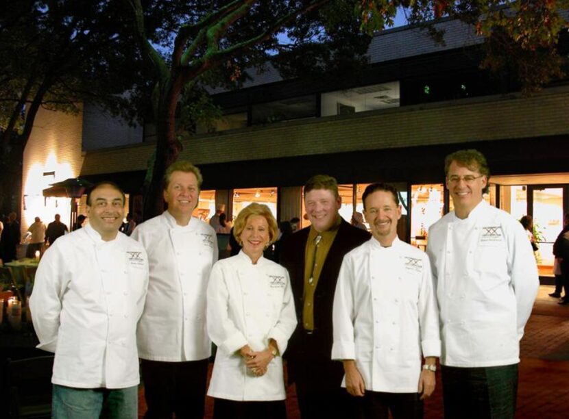            The "Gang of Five" plus one (from left): Avner Samuel, Dean Fearing, Anne Greer...