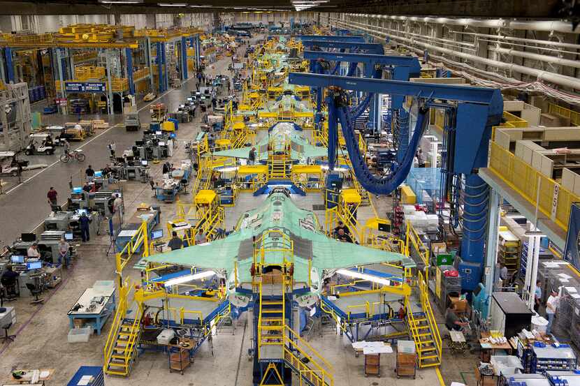 The offending part that triggered a pause in the manufacture of F-35s, which are seen here...