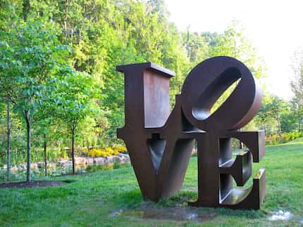 Robert Indiana's "LOVE" sculpture can be found in many cities. Here it is in Bentonville, Ark.