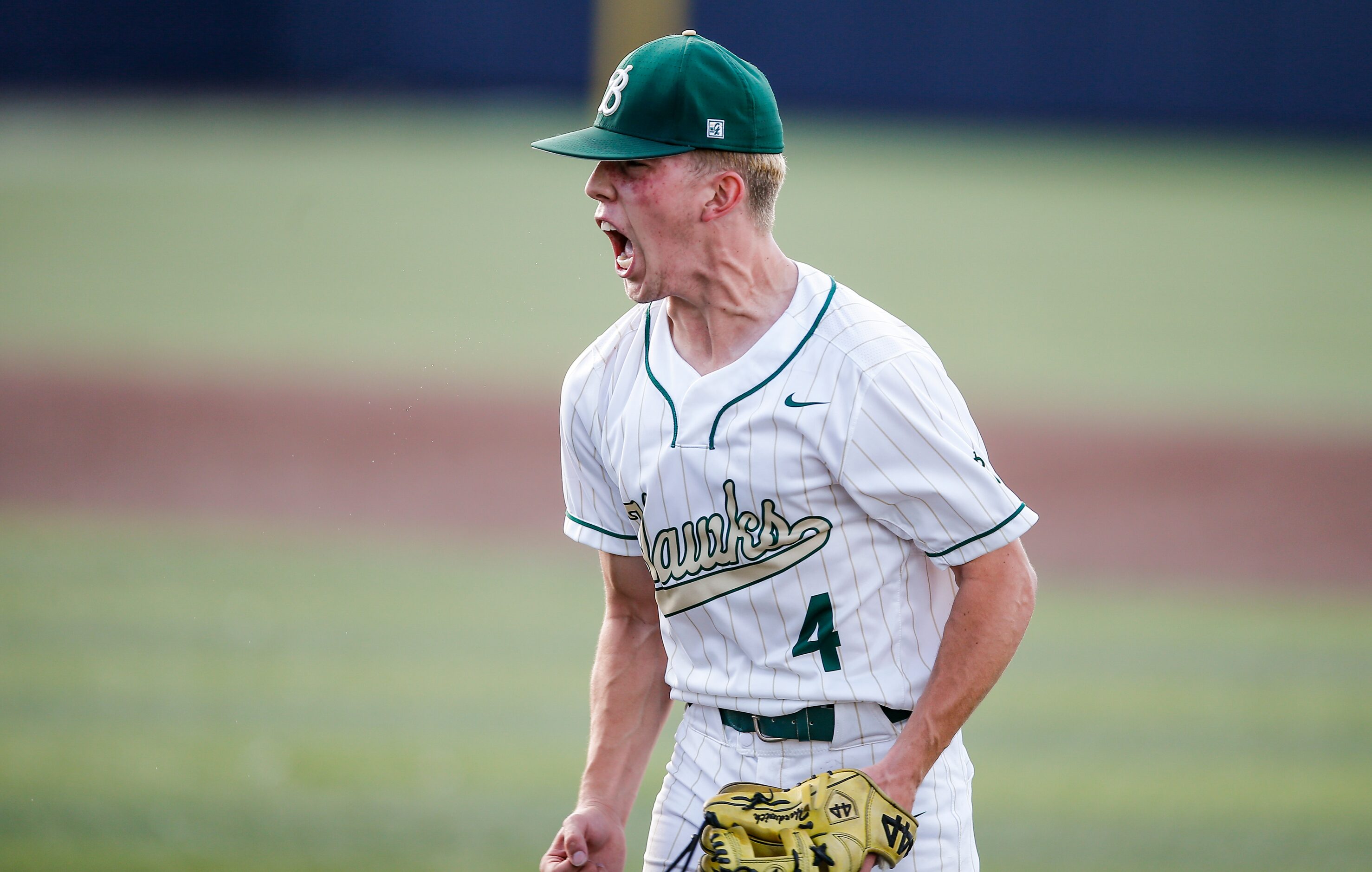 Birdville’s Mason Hardwick celebrates a 2-0 win over Mansfield Legacy after a high school...