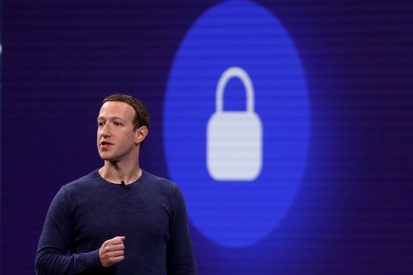 Facebook CEO Mark Zuckerberg speaks during the F8 Facebook Developers conference on May 1,...