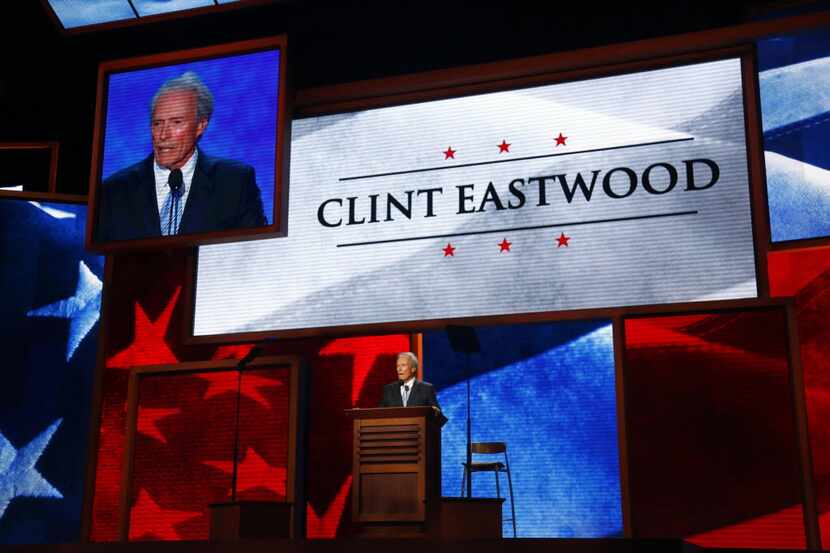 Clint Eastwood did his empty-chair shtick at the 2012 Republican convention. (File Photo/Tom...