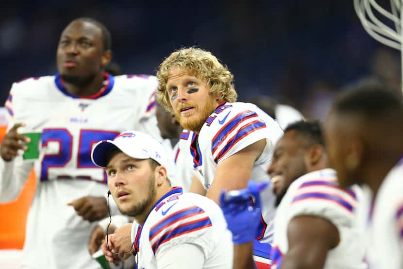 DETROIT, MI - AUGUST 23: Cole Beasley #10 of the Buffalo Bills watches during the preseason...