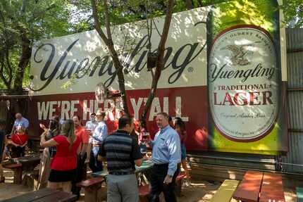 Katy Trail Ice House has a big sign up: Find Yuengling beer here!