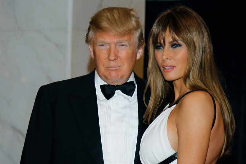 In this April 30, 2011, file photo Donald Trump, left, and Melania Trump arrive for the...
