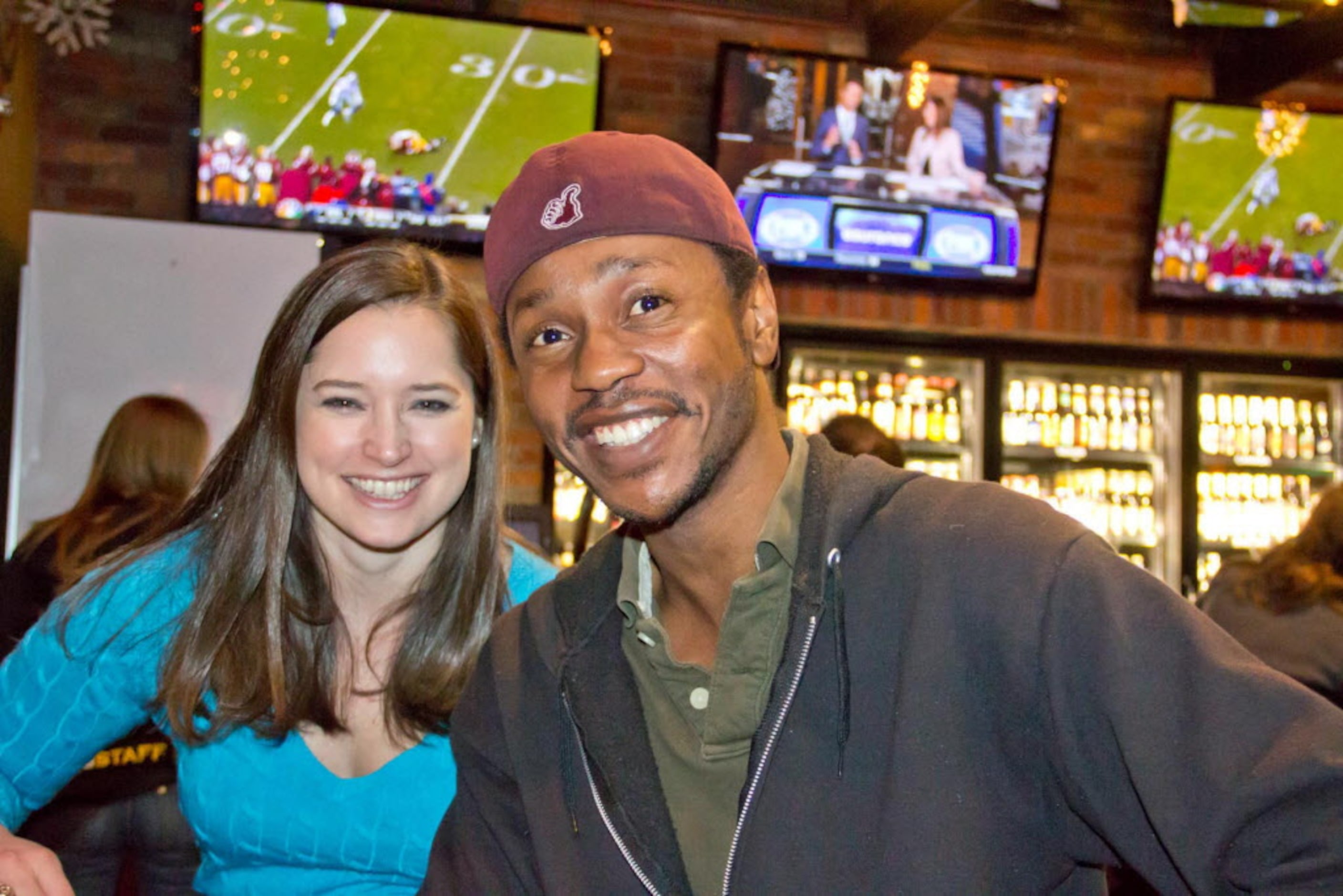 Lisa Burkhalter and Sean Hale at World of Beer on Dec 30, 2012 in Dallas Texas.