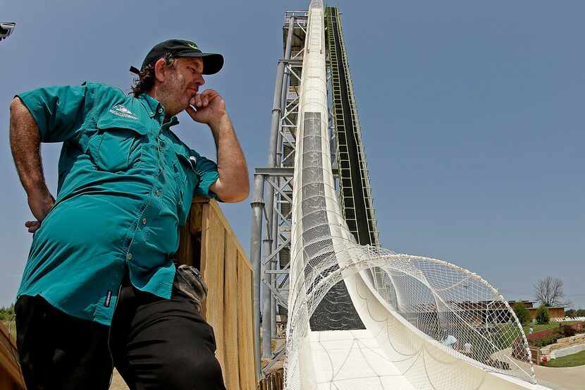 In this 2014 file photo, ride designer Jeff Henry looks over his creation, the world's...