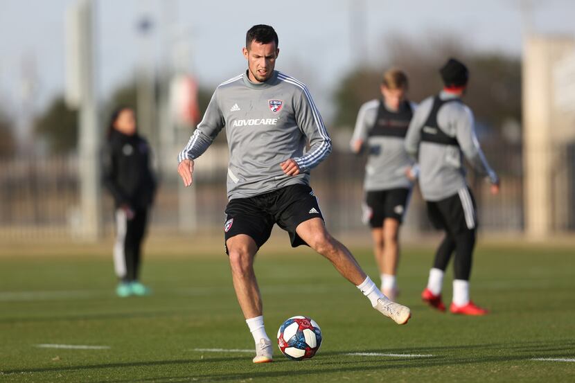 FRISCO, TX - January 21: Matt Hedges of FC Dallas Team during the first traning session...
