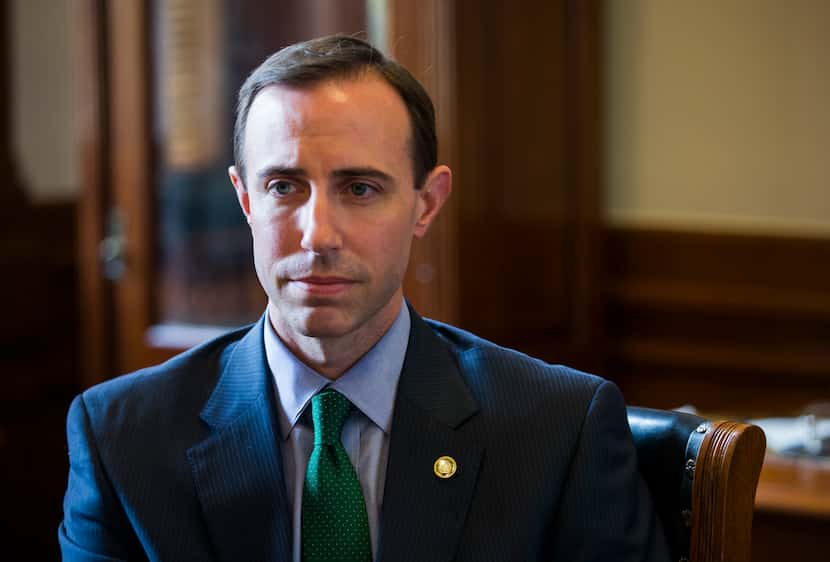 Interim Texas Secretary of State David Whitley pauses during an interview on Monday,...