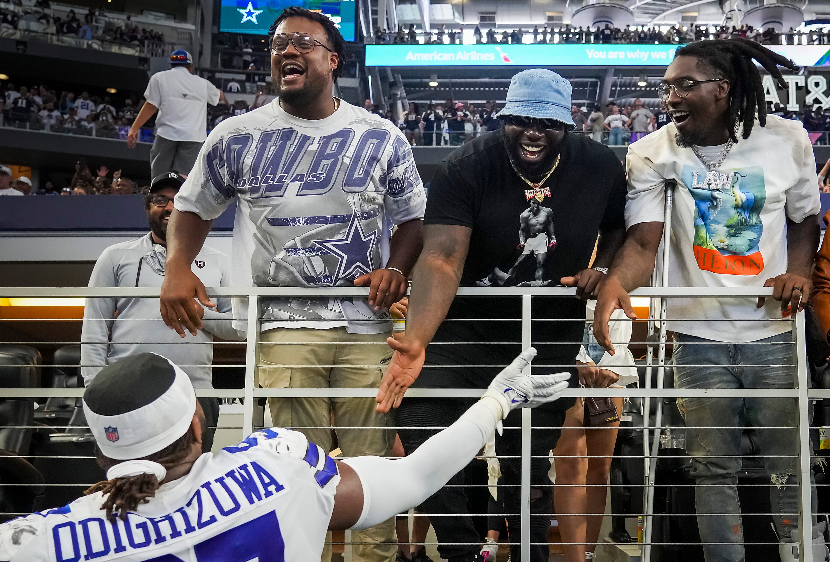 Injured Dallas Cowboys defensive linemen, from left, Carlos Watkins, Neville Gallimore and...