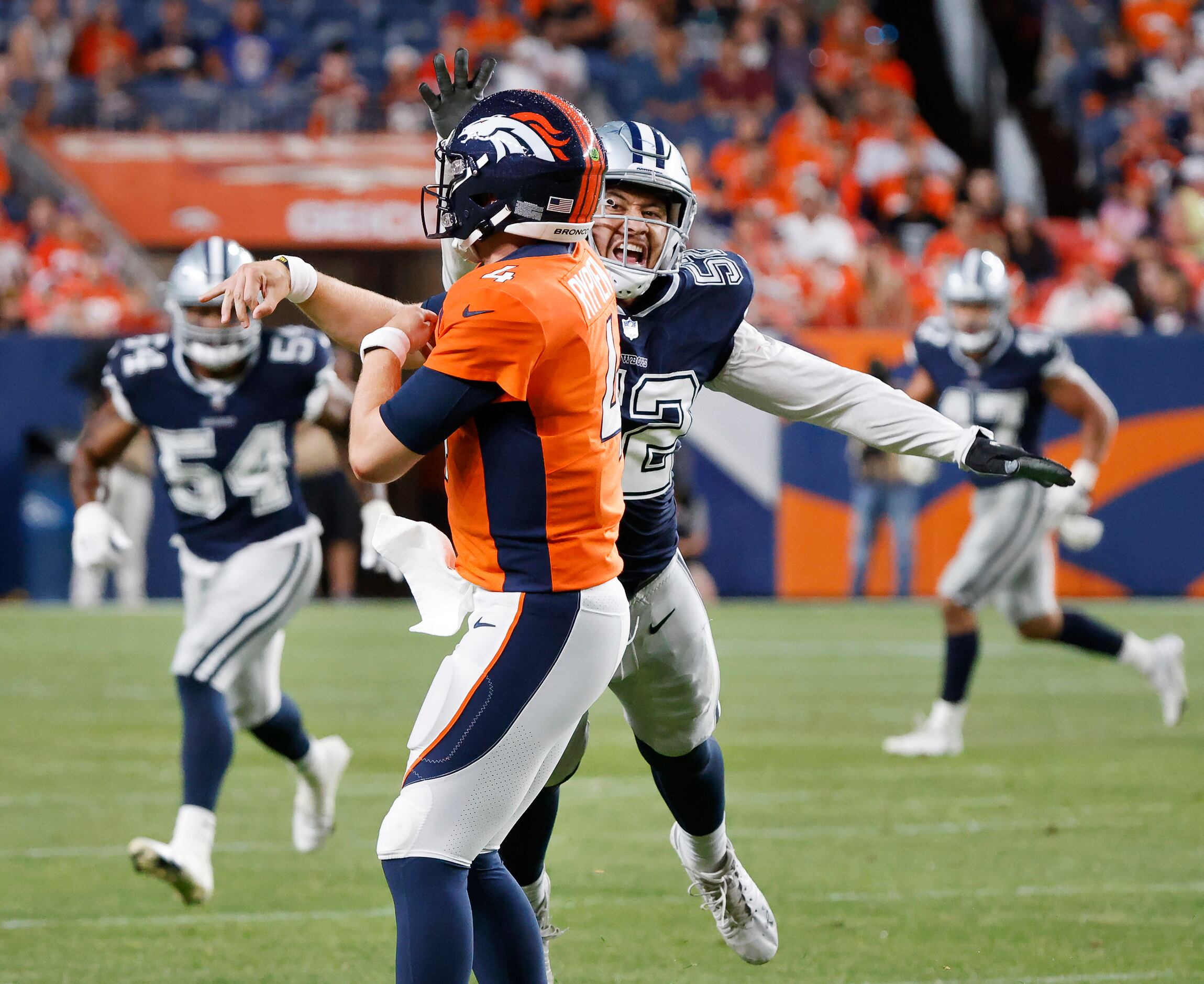 Dallas Cowboys wide receiver T.J. Vasher (16) against the Denver Broncos in  the first half of an NFL football game Saturday, Aug 13, 2022, in Denver.  (AP Photo/Bart Young Stock Photo - Alamy