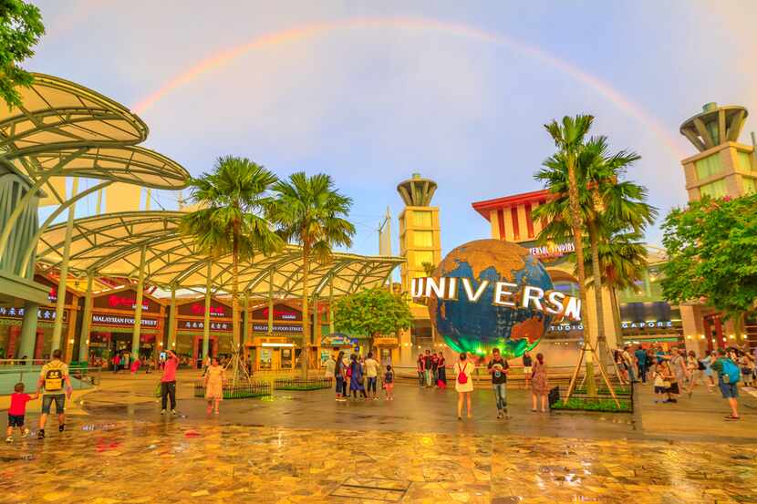 Ilustración de un parque temático de Universal Studios.