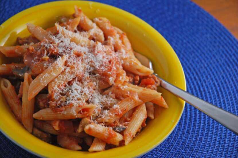 Penne With Sweet Italian Sausage Sauce makes for a 20-minute dinner that will feed a hungry...
