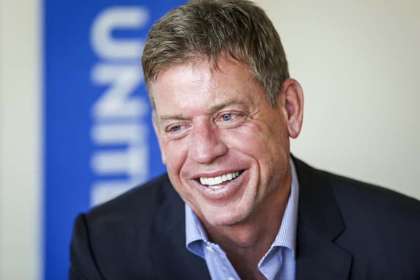 Troy Aikman's restaurant will have many TVs for game day watching -- "especially games I'm...