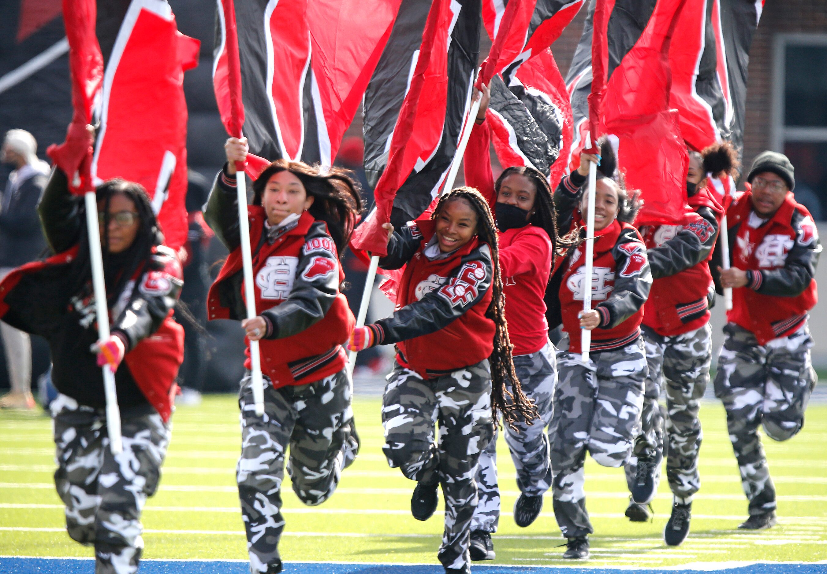 Cedar Hill High School students show their spirit before kick  off as Denton Guyer High...