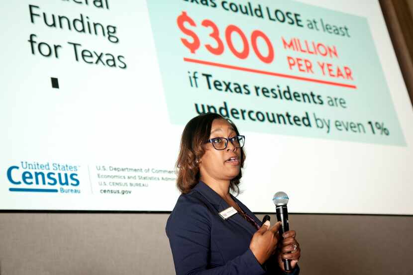 Tenishea Turner of the U.S. Census Bureau speaks to area nonprofits at a February census...