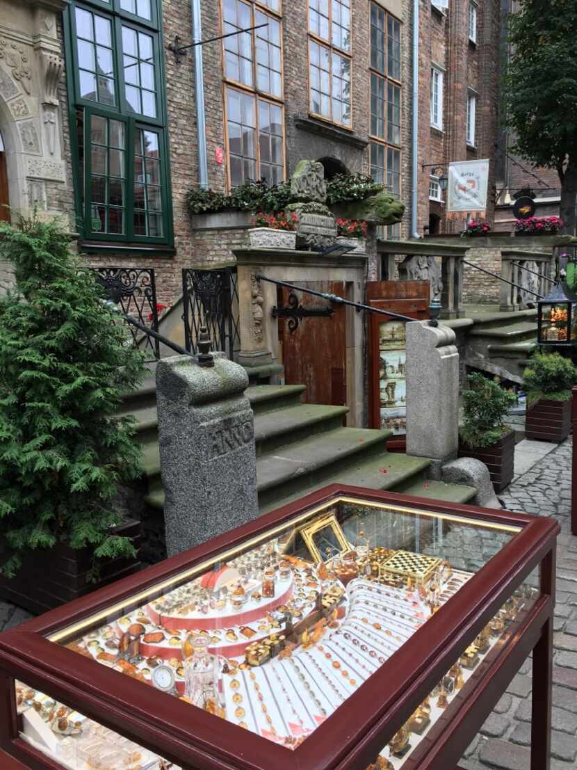 One of many amber shops in Gdansk, Poland 