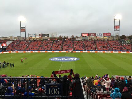 The east stands just five minutes prior to kickoff.  At the 60th minute the entire stadium...