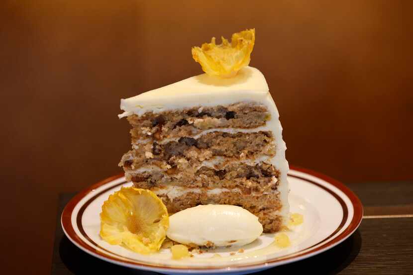 A staff favorite dessert is the Hummingbird cake made with layers of pineapple-banana nut...