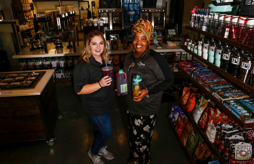 Franchise owner/operator Sasha Smithhart, left, and HTeaO Brand Ambassador Darlene Roe at...