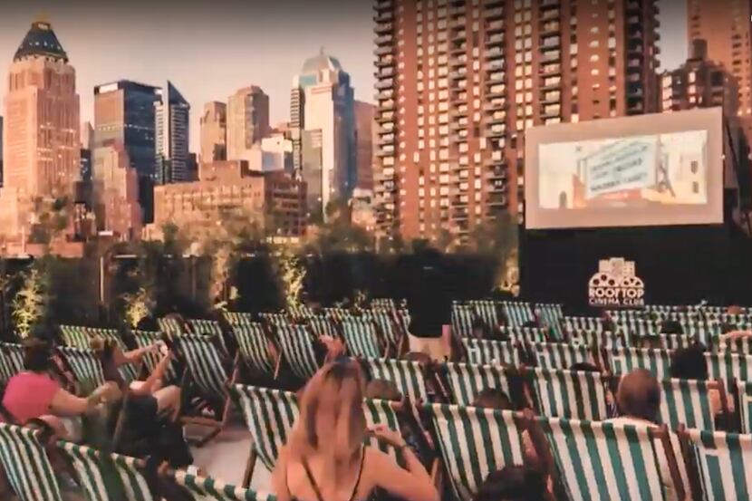 Rooftop Cinema Club uses the top of parking garages and buildings to screen movies.