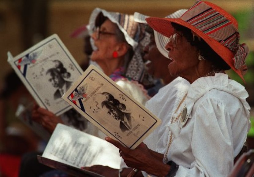 Lillie Carter, 83, and other members of the Martin Luther King Senior Citizens Choir  sang ...