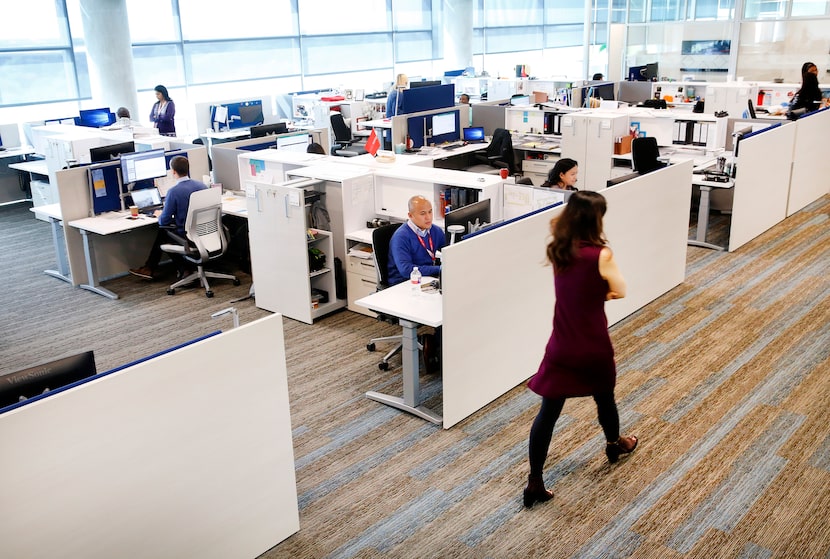 Spacious and open office spaces in Toyota's new North American headquarters campus in Plano.