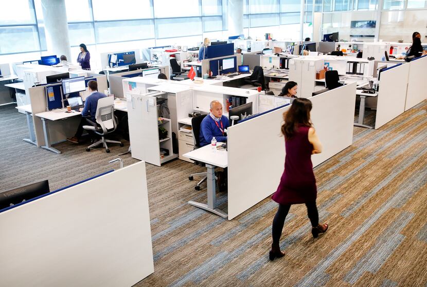 Spacious and open office spaces in Toyota's new North American headquarters campus in Plano.